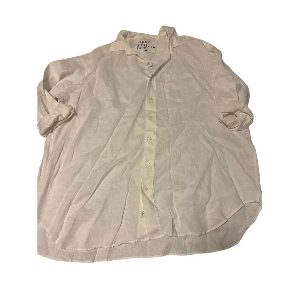 Frank & Eileen one size Mackenzie lived in linen button up blouse - EUC - Picture 3 of 8